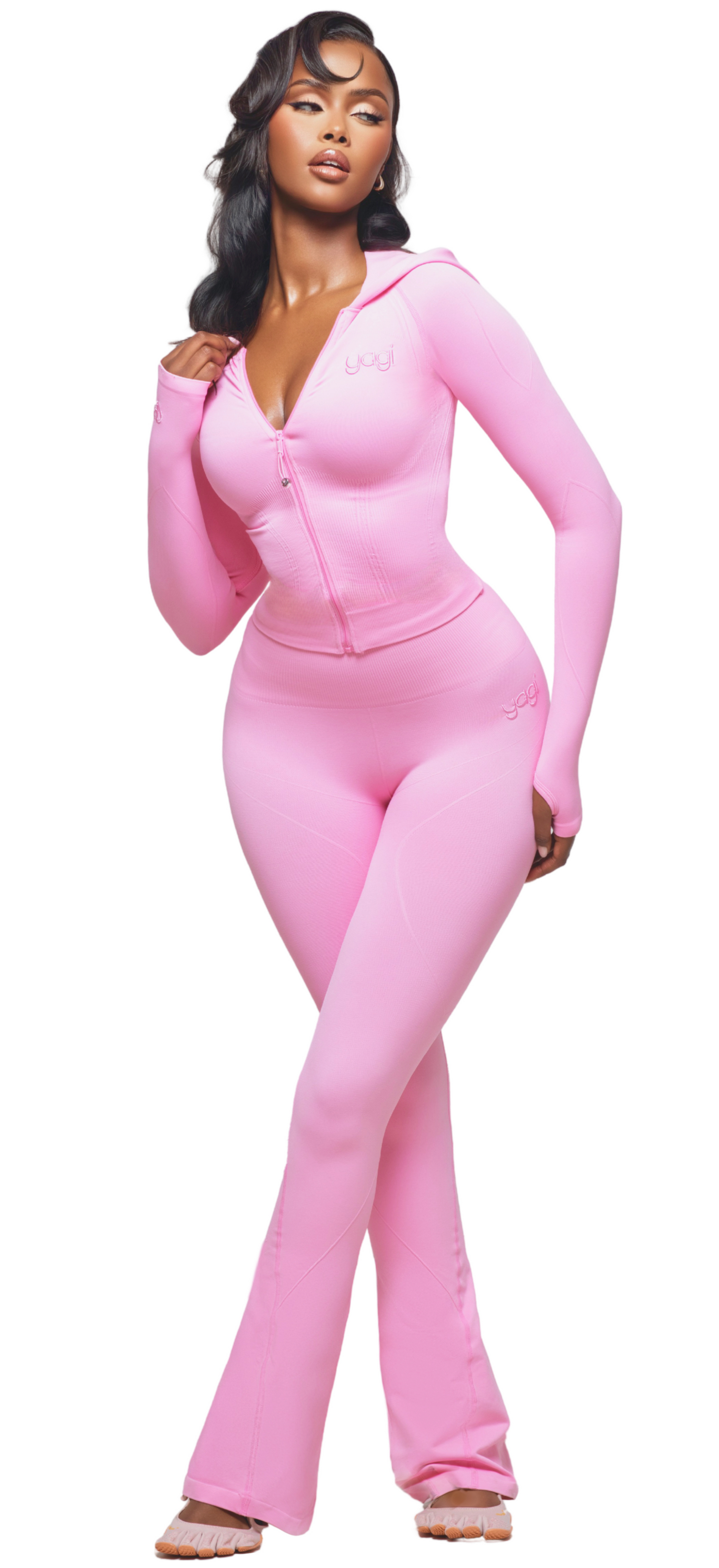 SCULPT BLUSH HOODED ZIP UP