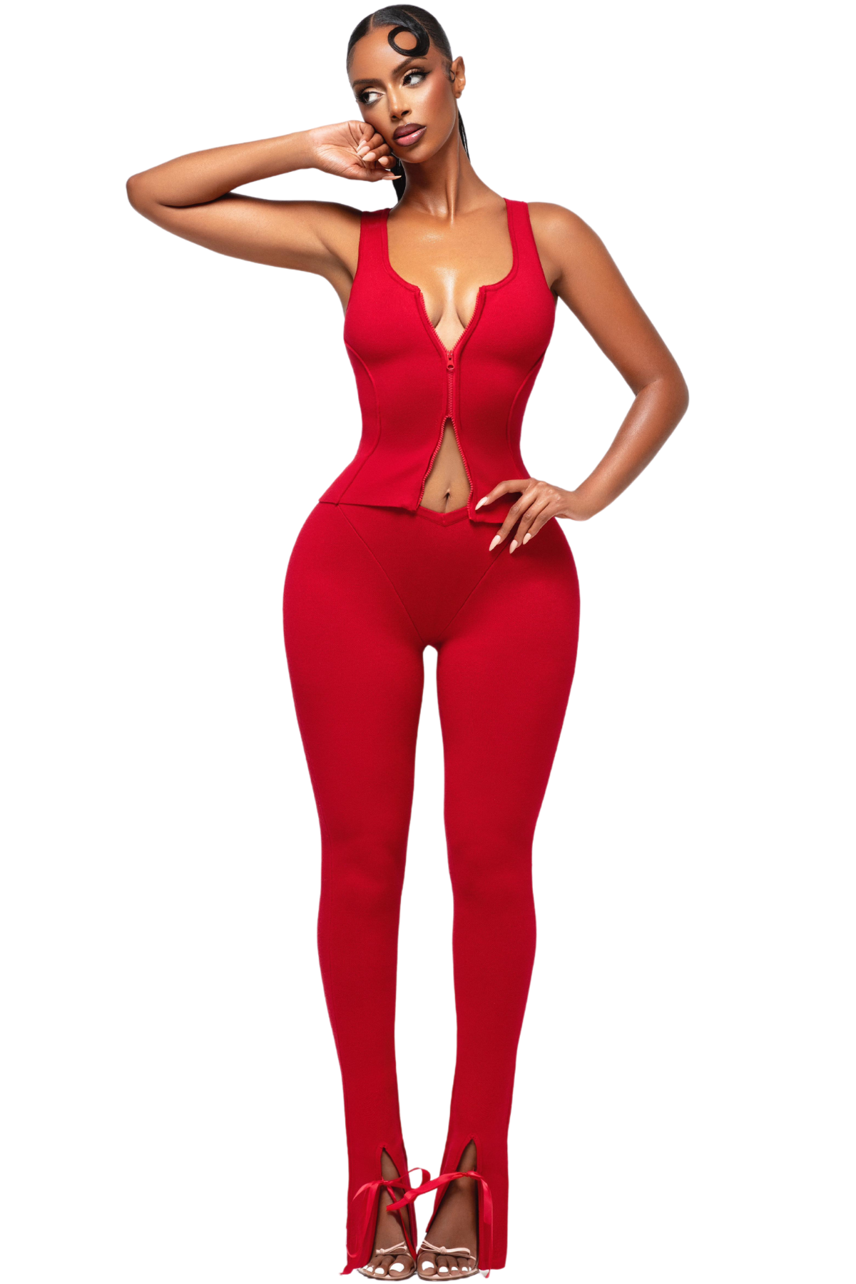 RIOT SLEEVELESS ZIP UP TOP