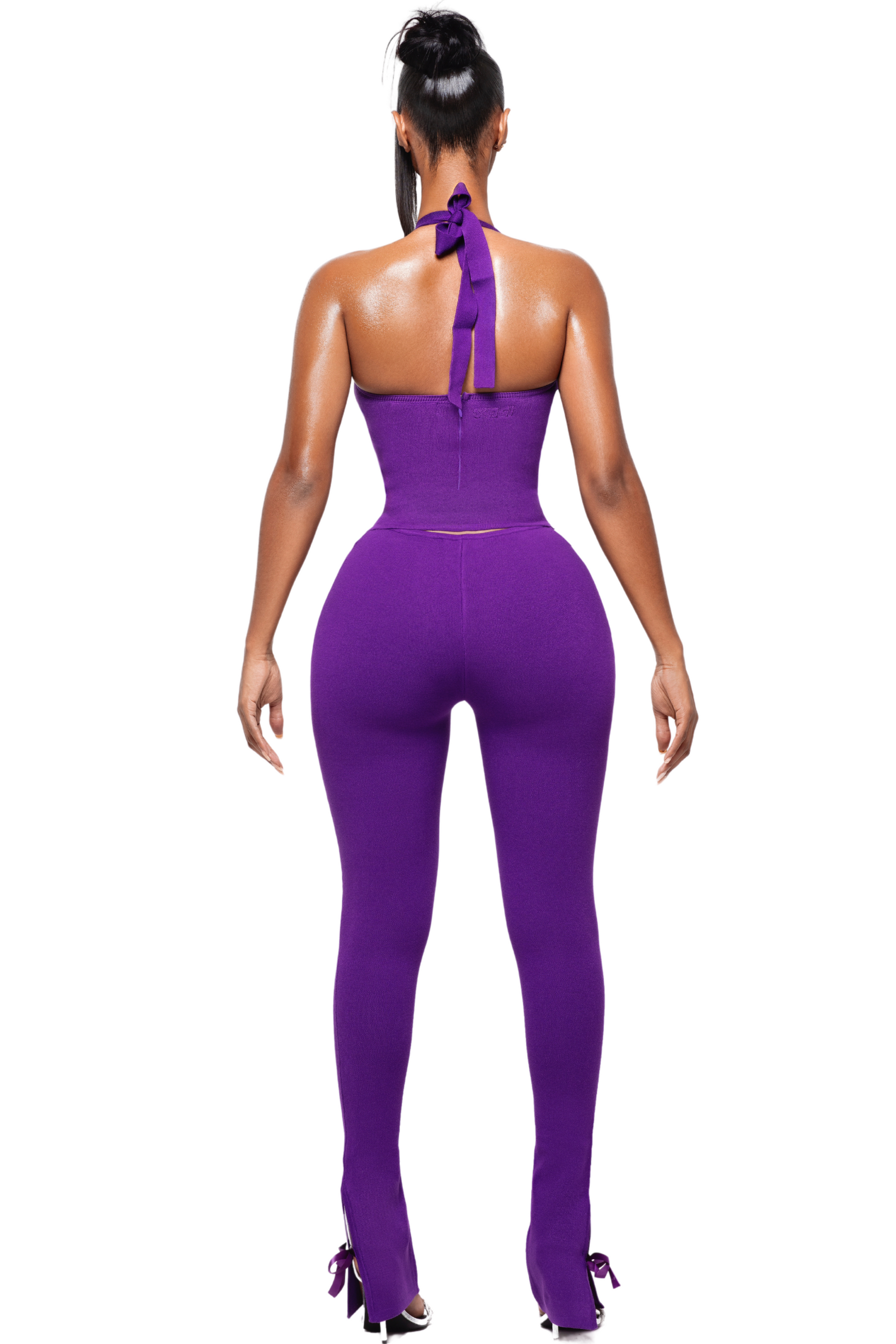 ULTRAVIOLET BARDOT HALTER TOP