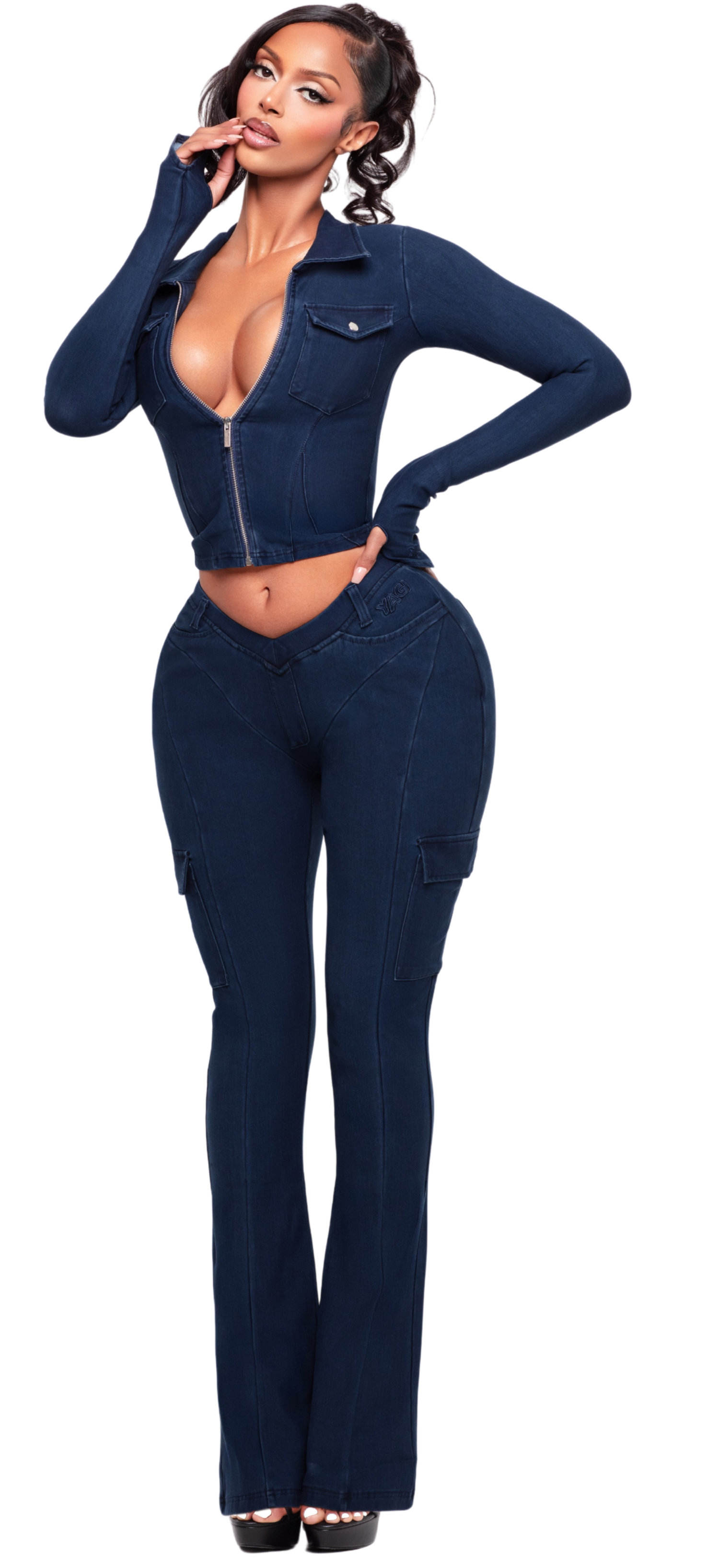 KAOIR NAVY DENIM LEGGINGS