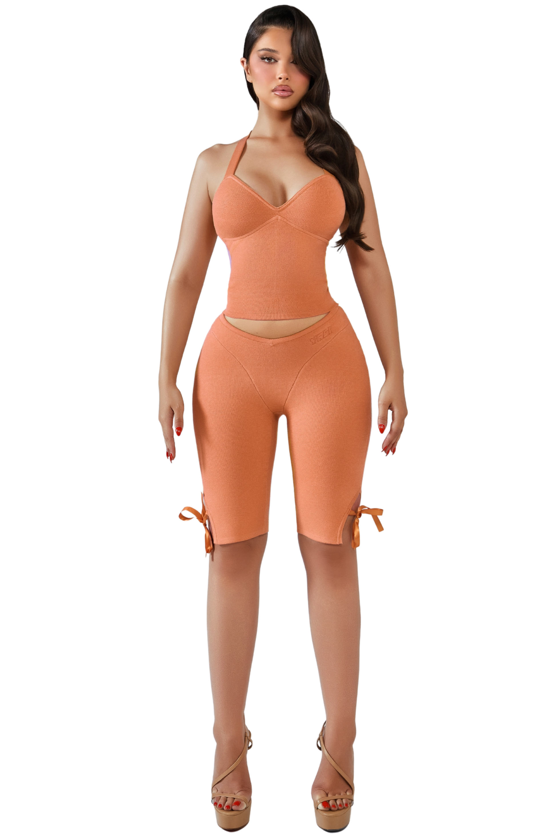 PAPAYA BARDOT HALTER TOP