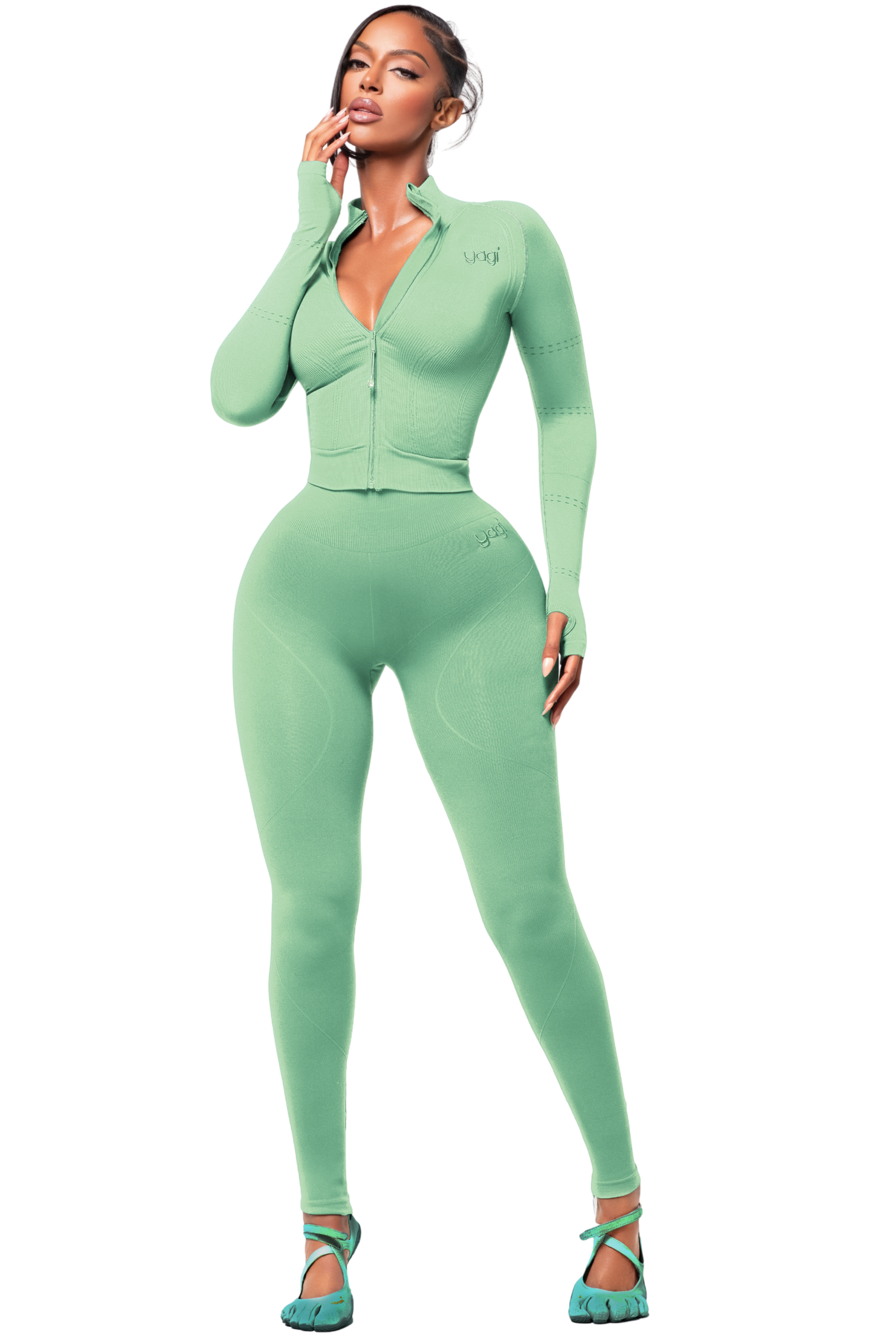 SCULPT MINT ZIP LEGGINGS