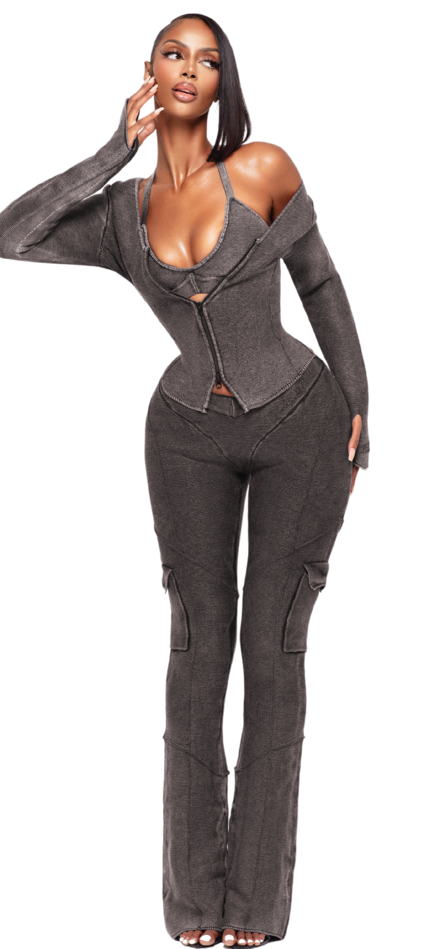 RZR ZIP KNIT LONG SLEEVE TOP