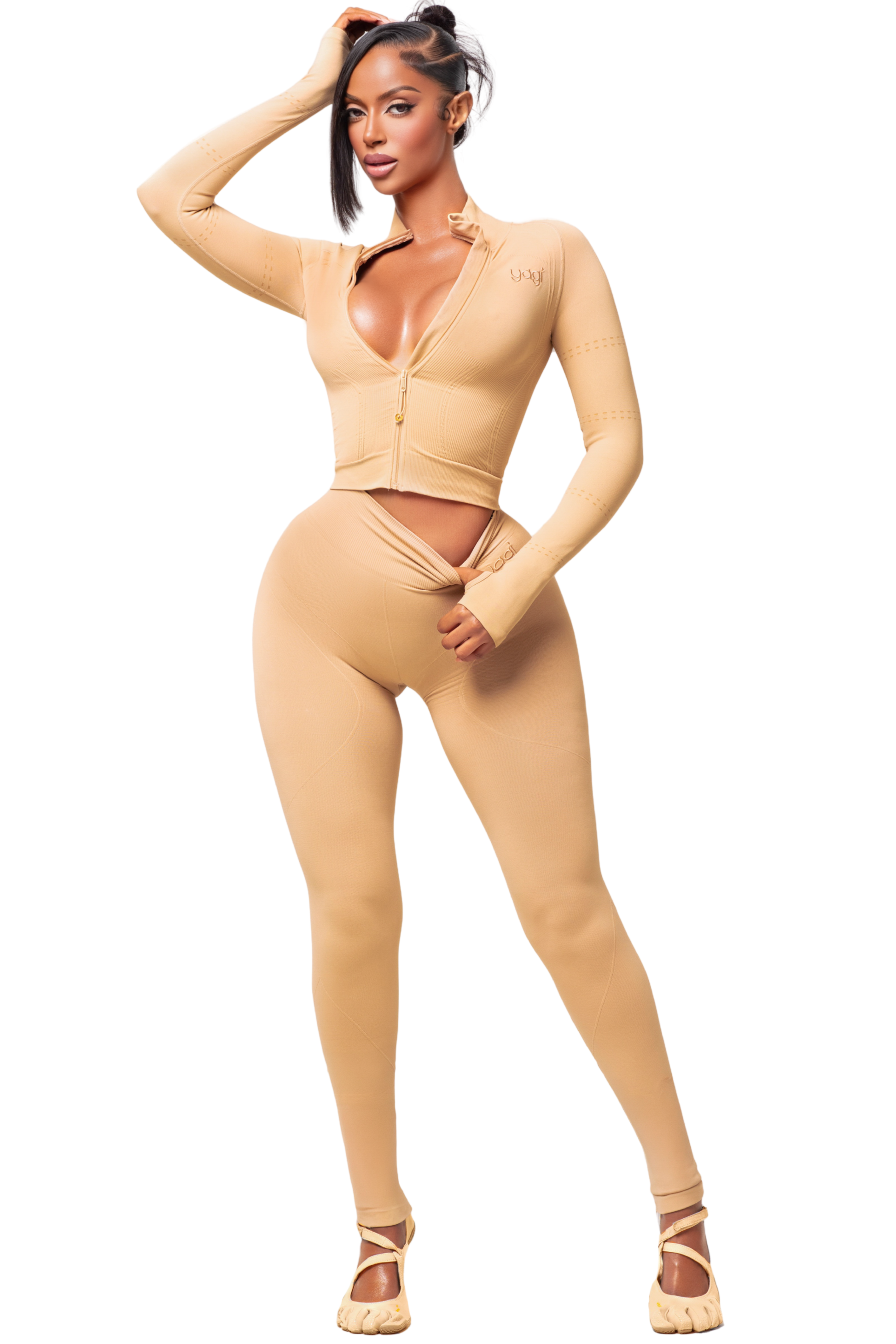 SCULPT LATTE ZIP LEGGINGS