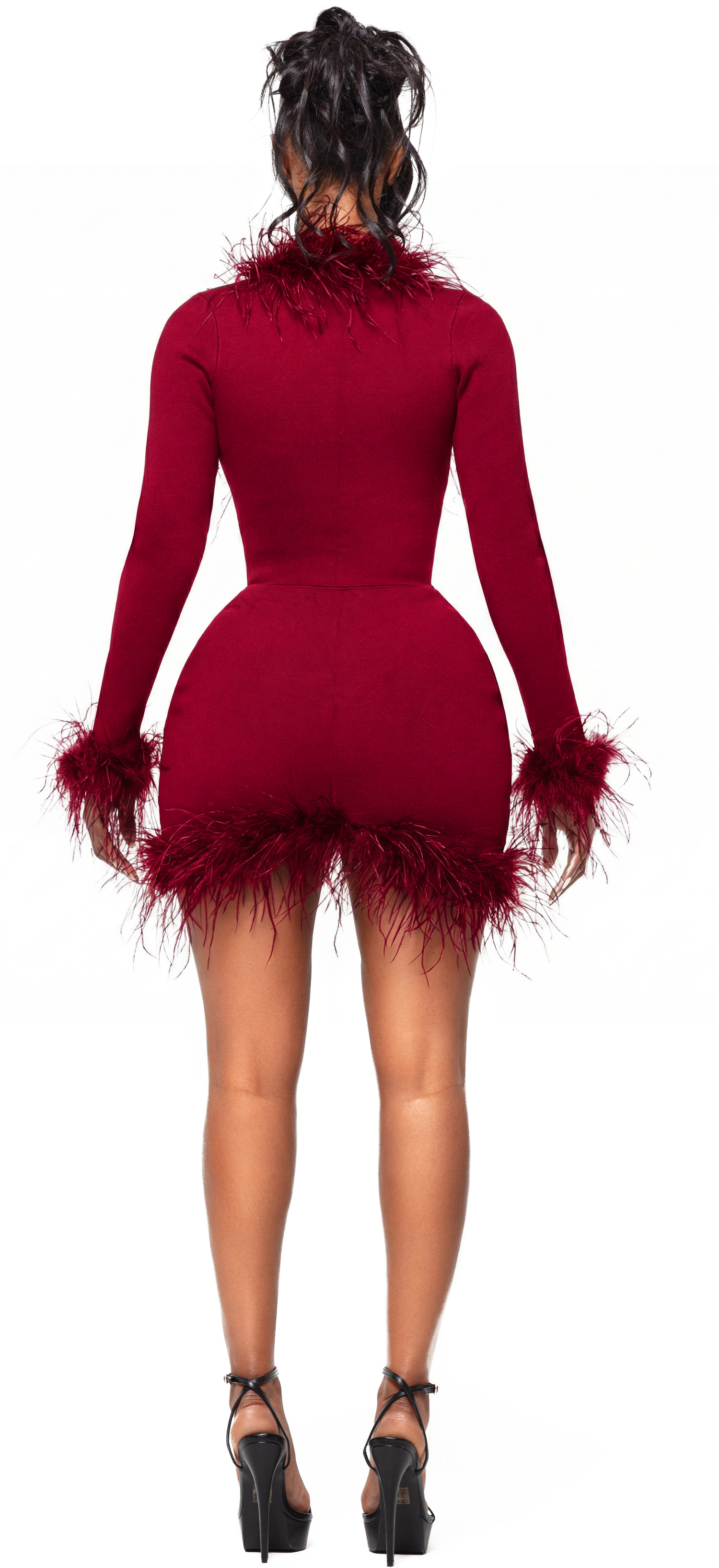 ZARI CHERI OSTRICH LONG SLEEVE TOP