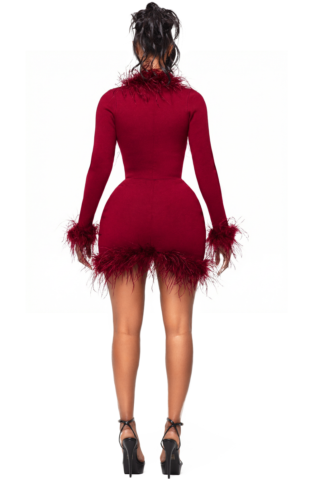 ZARI CHERI OSTRICH LONG SLEEVE TOP