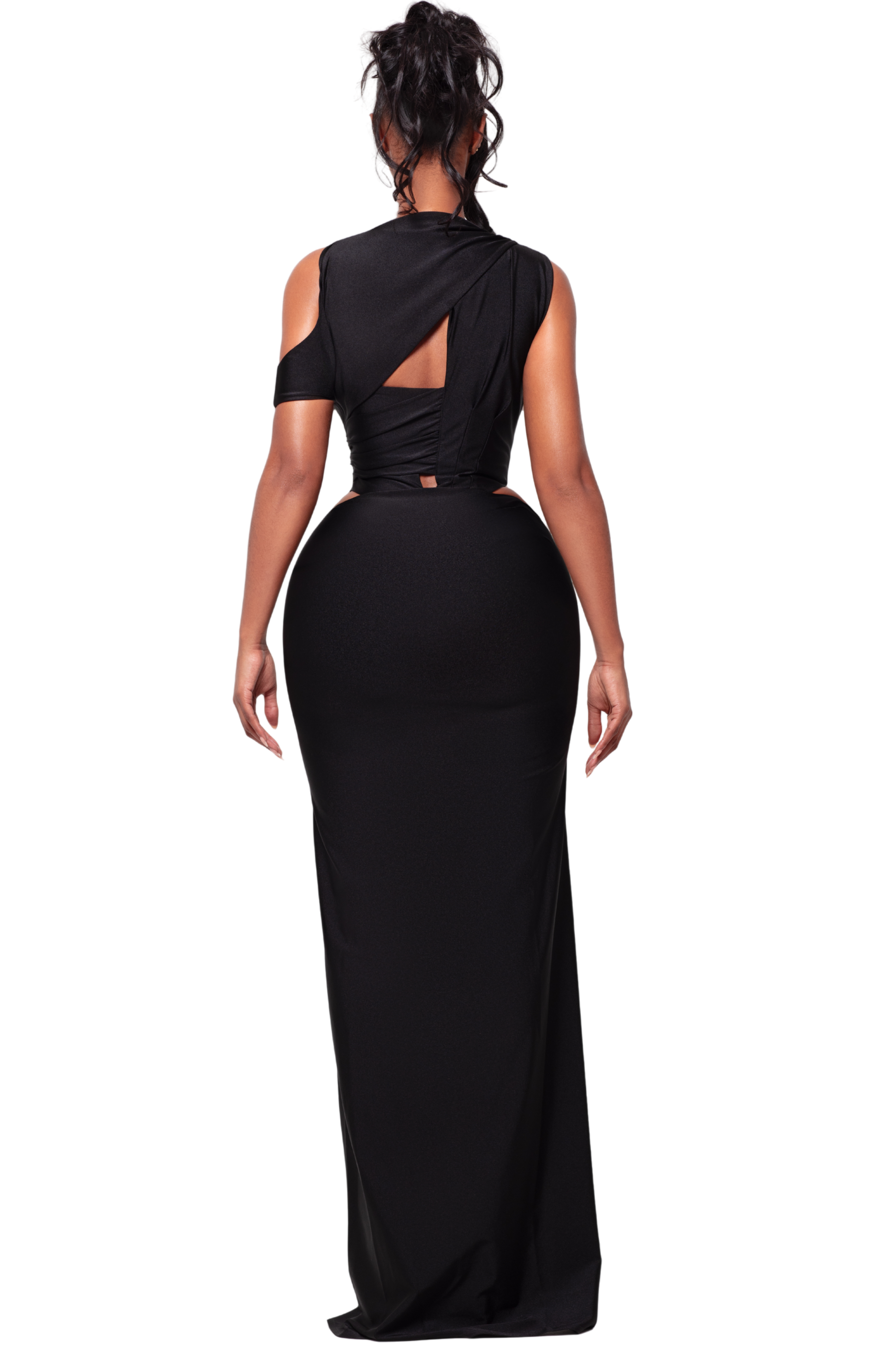 ST TROPEZ ONYX ONE SLEEVE DRESS