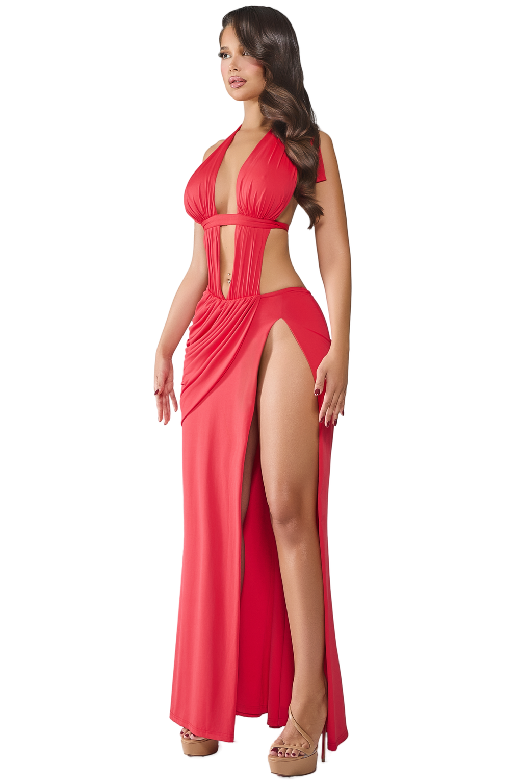 ST BARTH'S RIOT PLUNGE DRESS