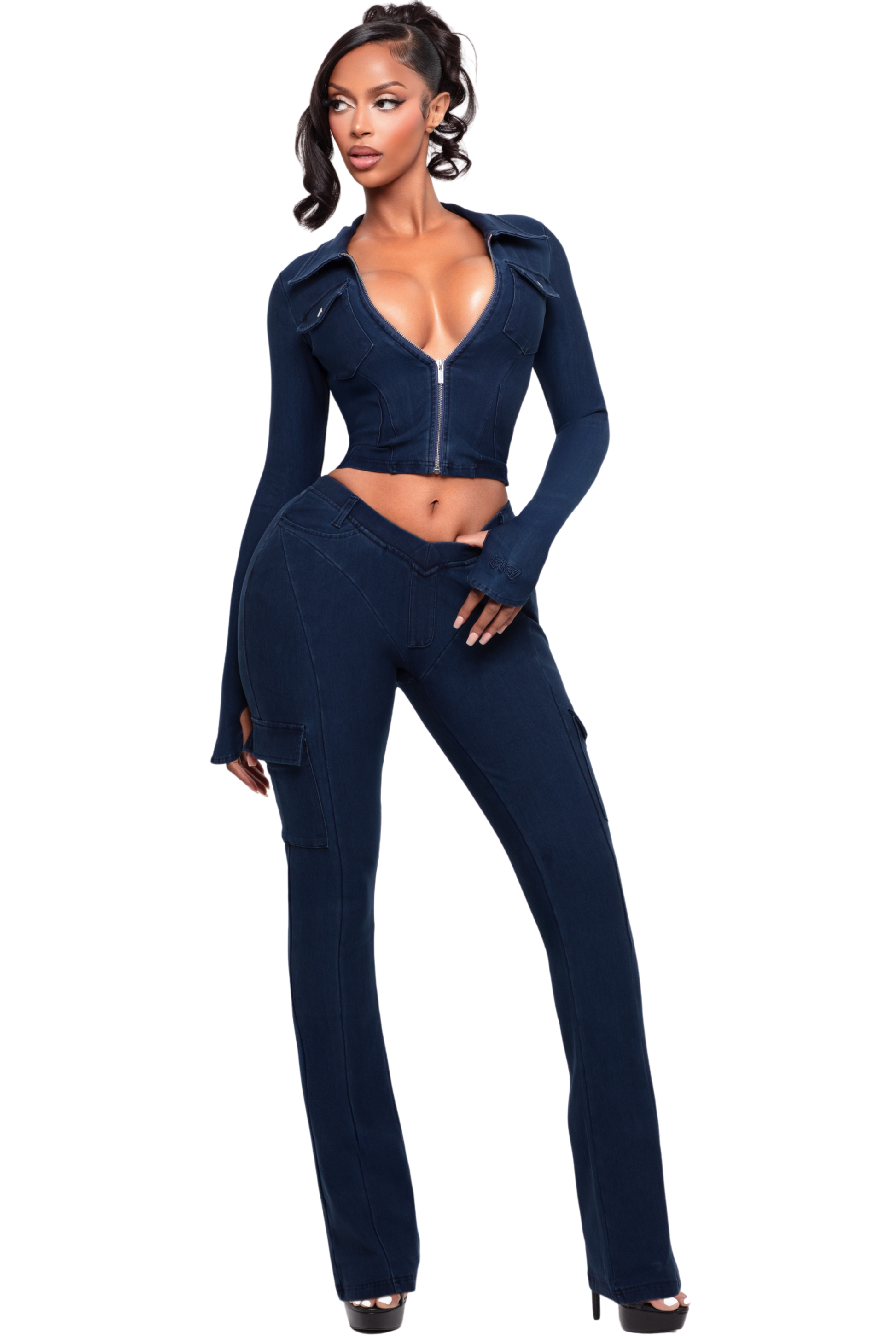 KAOIR NAVY DENIM LEGGINGS