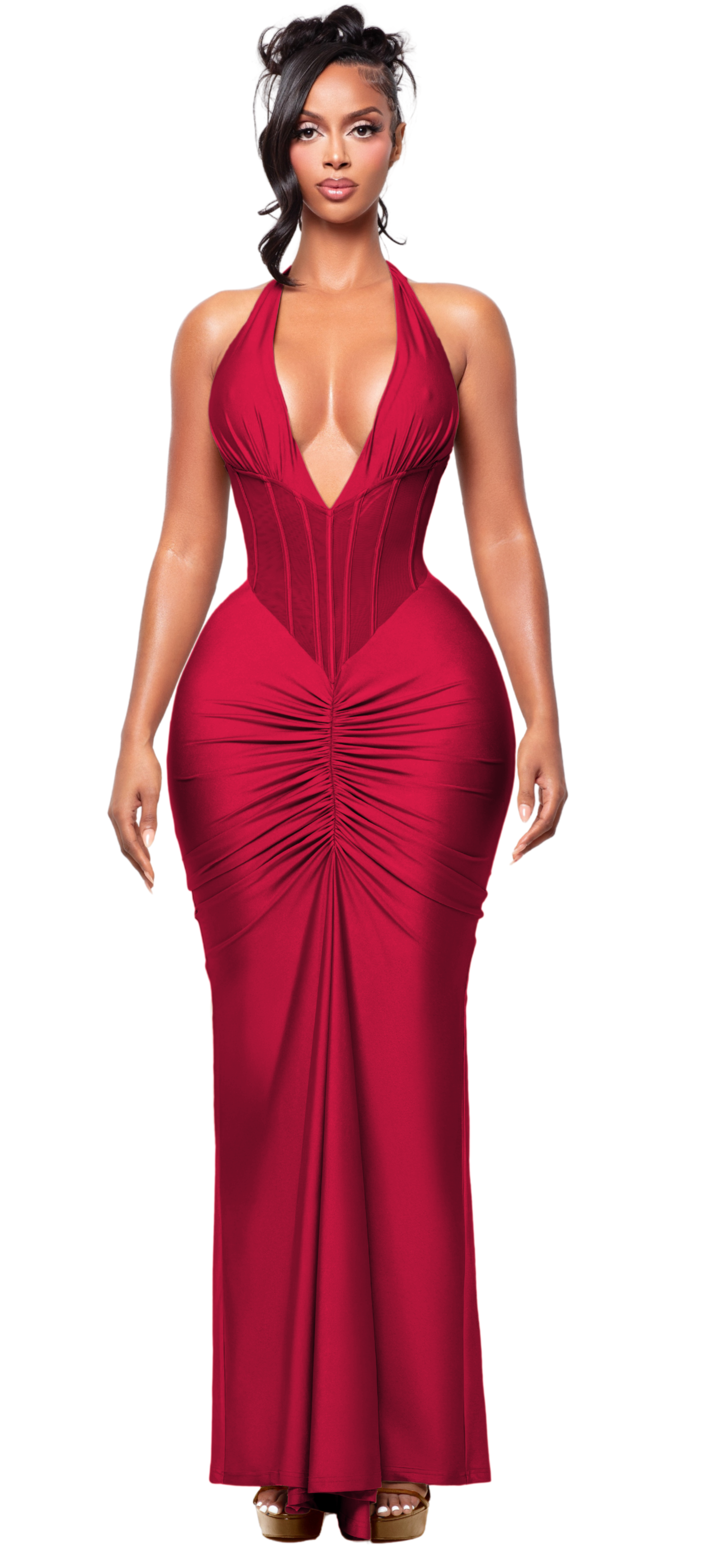 VALENCIA ROUGE CORSET DRESS