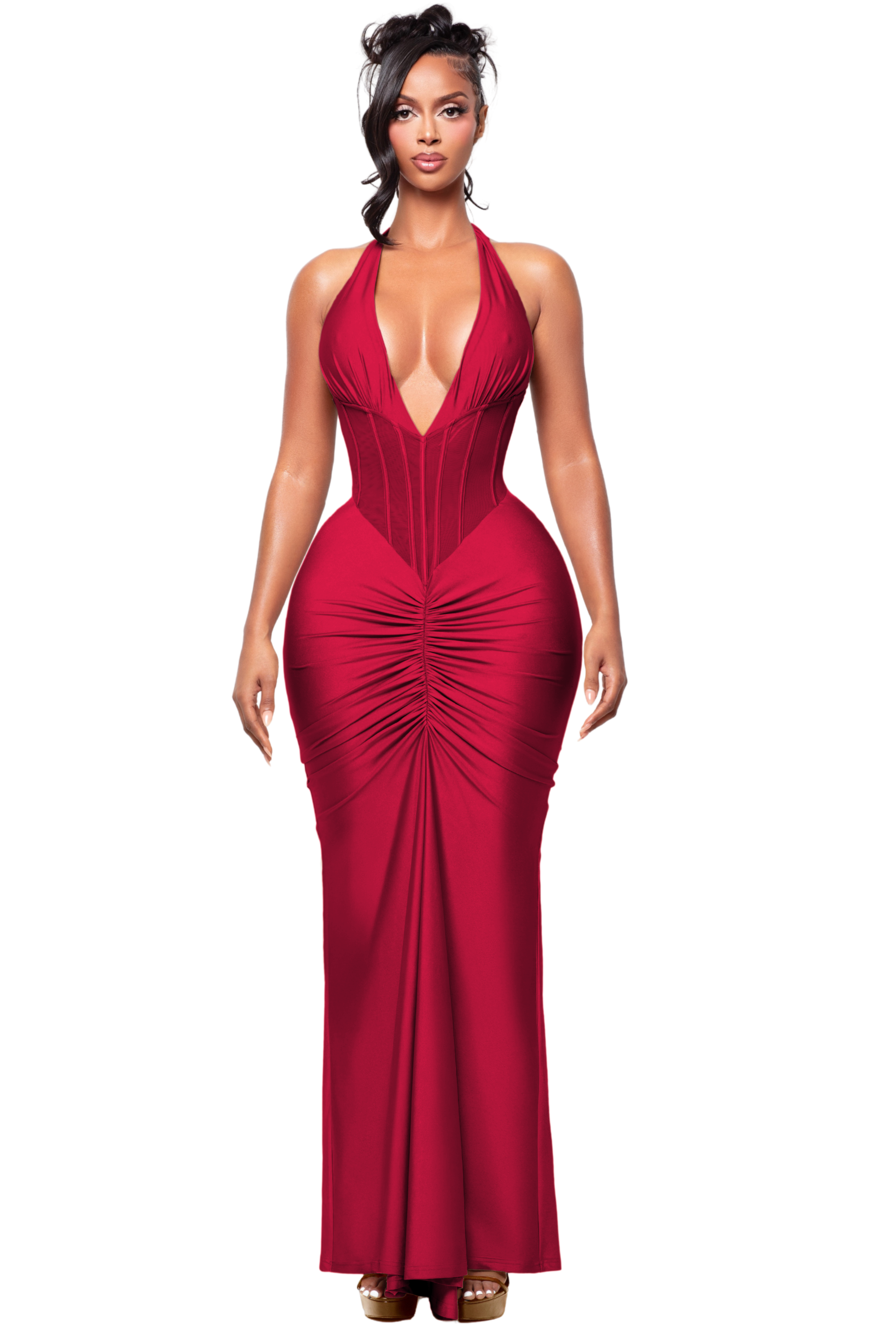 VALENCIA ROUGE CORSET DRESS