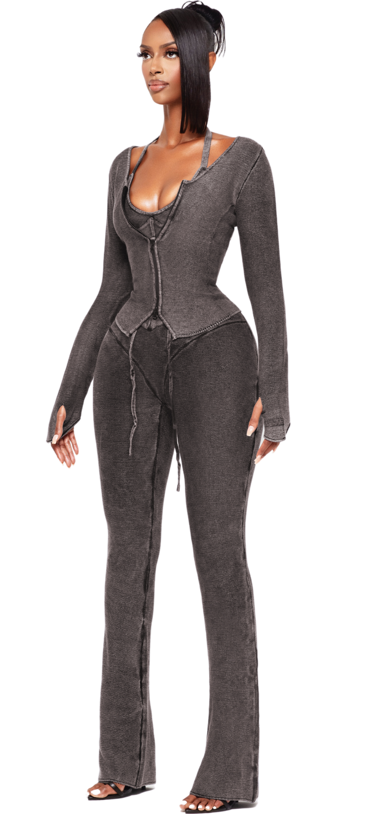RZR ZIP KNIT LONG SLEEVE TOP