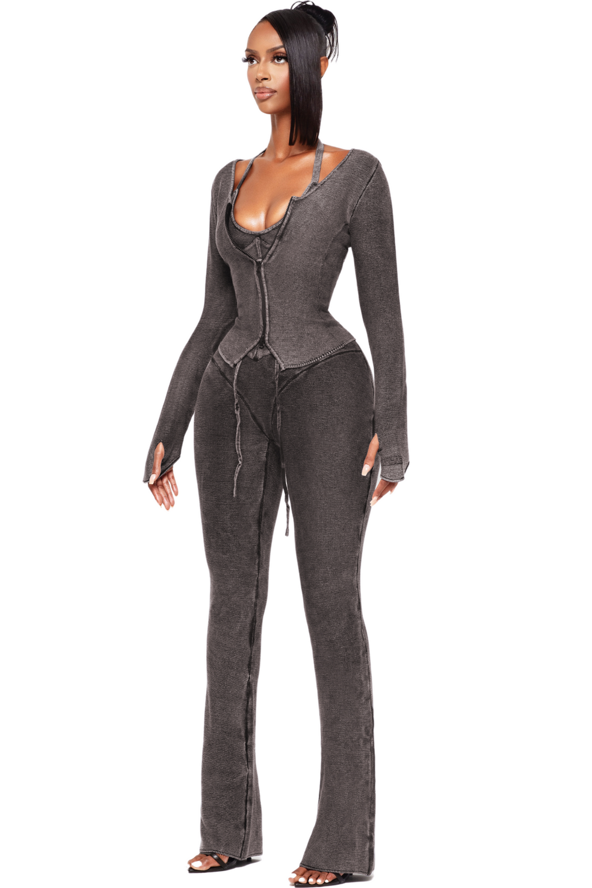 RZR ZIP KNIT LONG SLEEVE TOP – YAGI WRLD RZR ZIP KNIT LONG SLEEVE TOP – YAGI WRLD