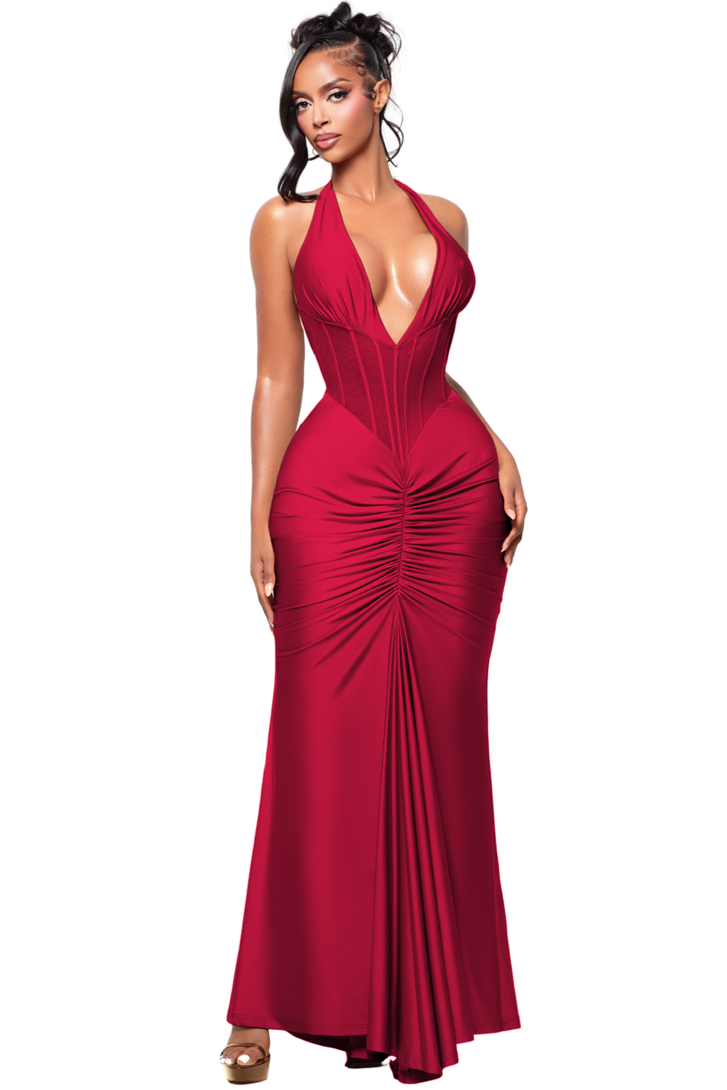 VALENCIA ROUGE CORSET DRESS