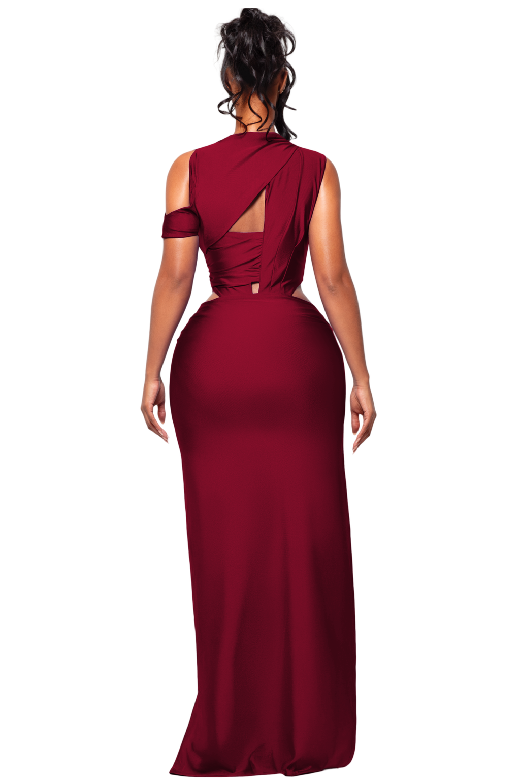 ST TROPEZ ROUGE ONE SLEEVE DRESS