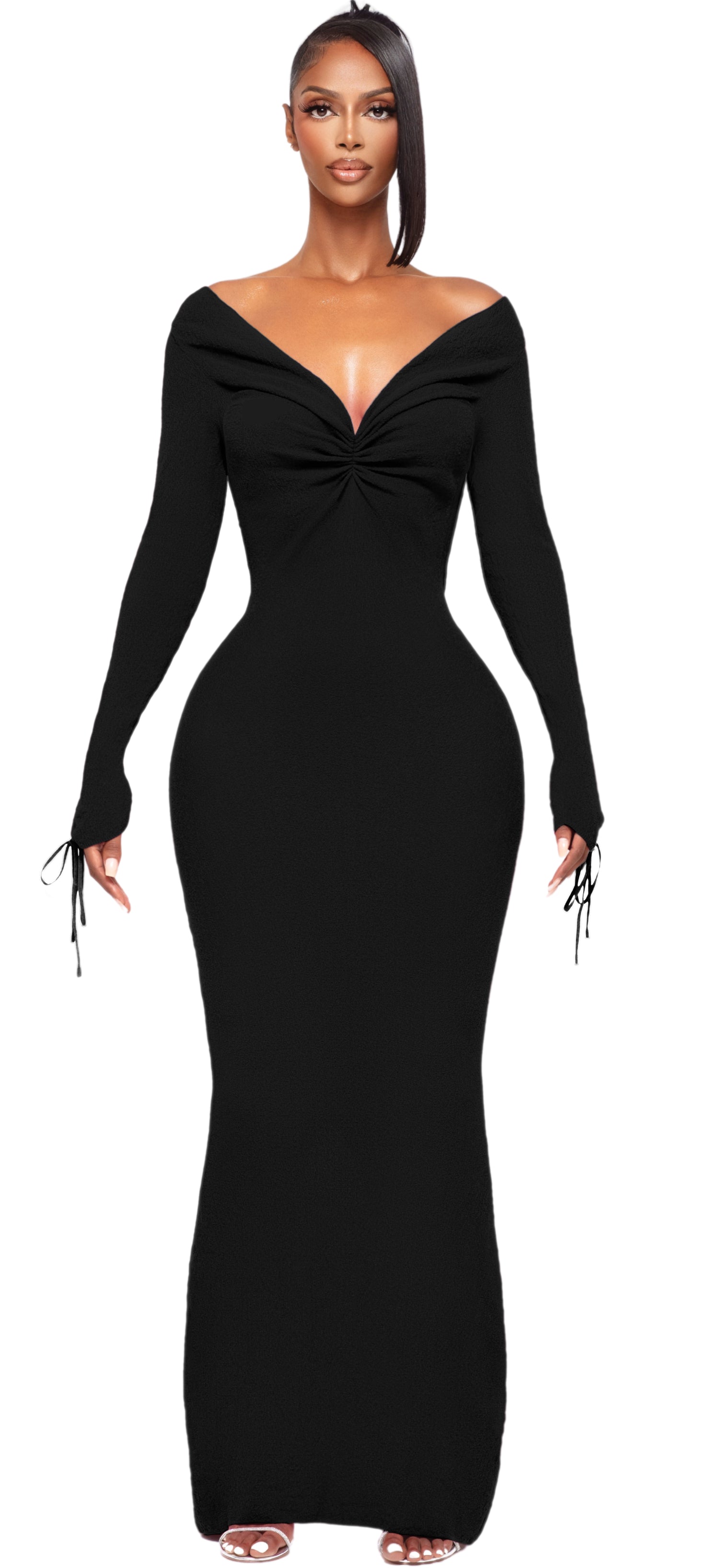 VENICE ONYX BACKLESS DRESS