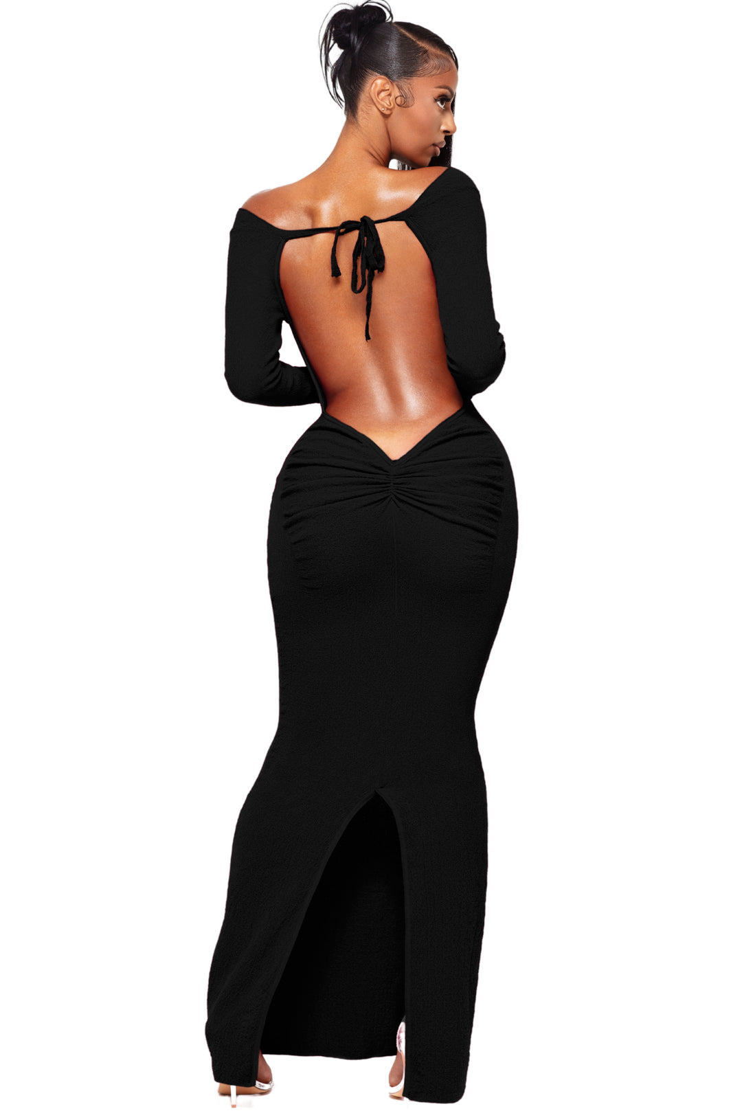 VENICE ONYX BACKLESS DRESS