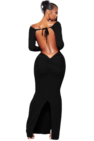 Venice Onyx Backless Dress