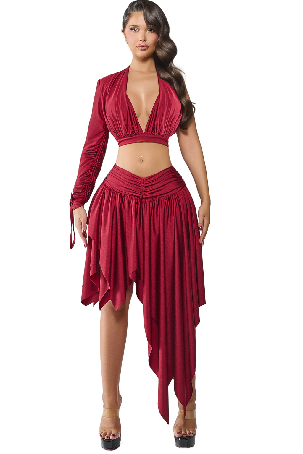 ZAHLI ROUGE FLUID SKIRT
