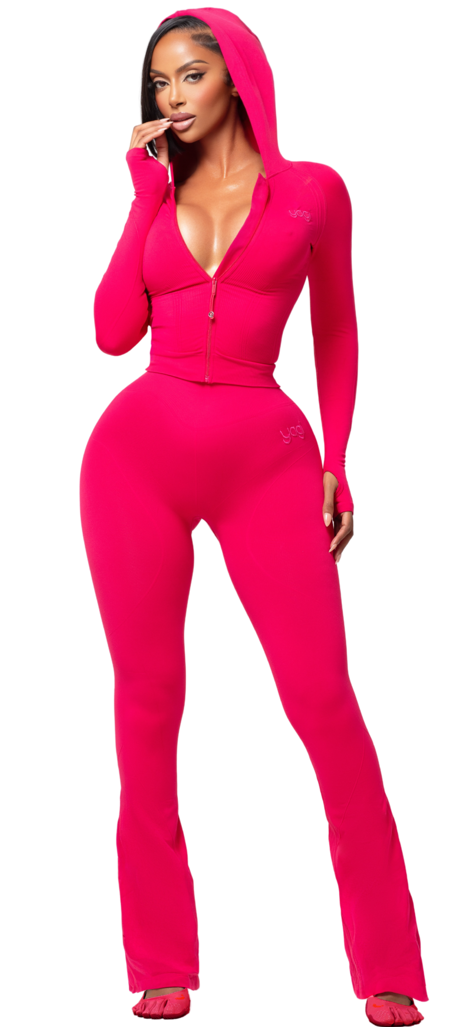SCULPT BONBON HOODED ZIP UP