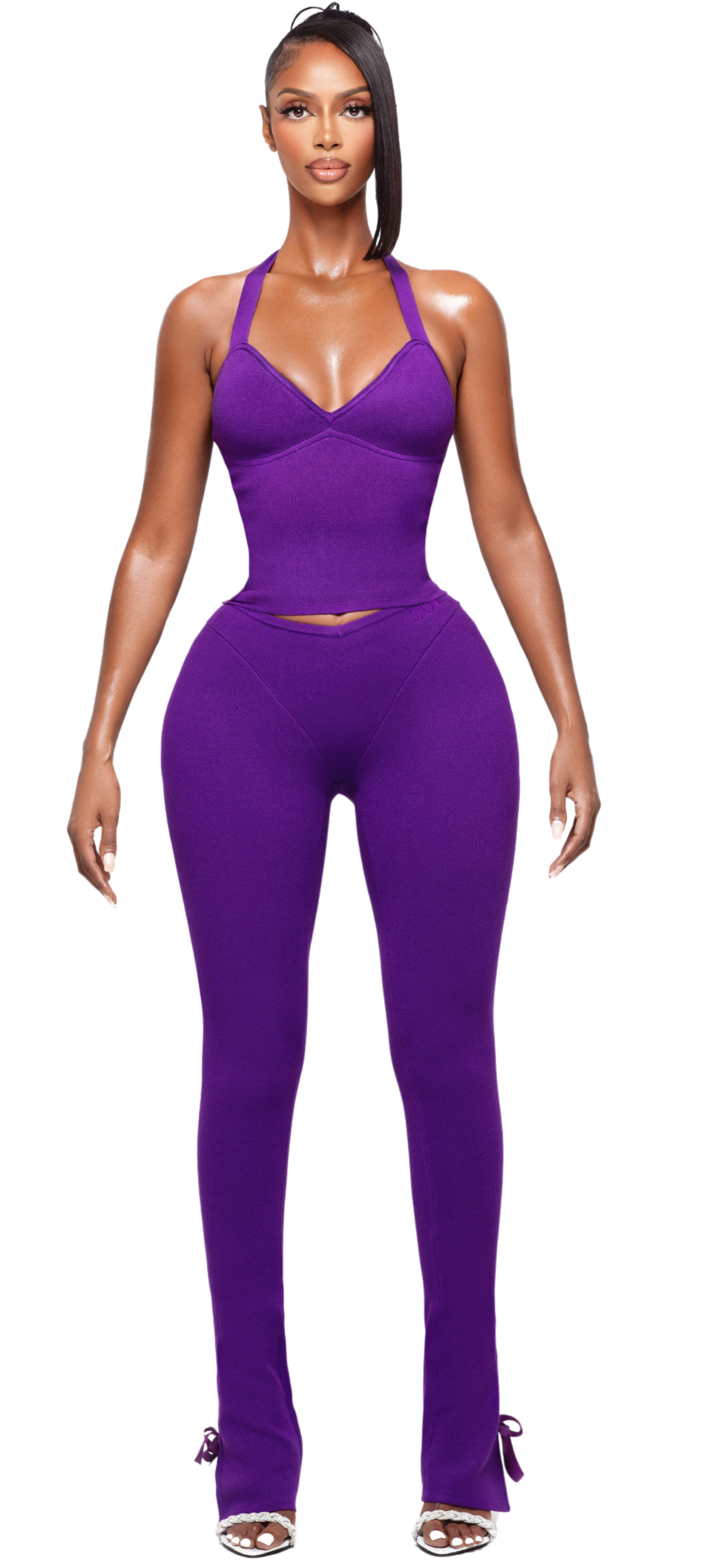 ULTRAVIOLET BARDOT HALTER TOP