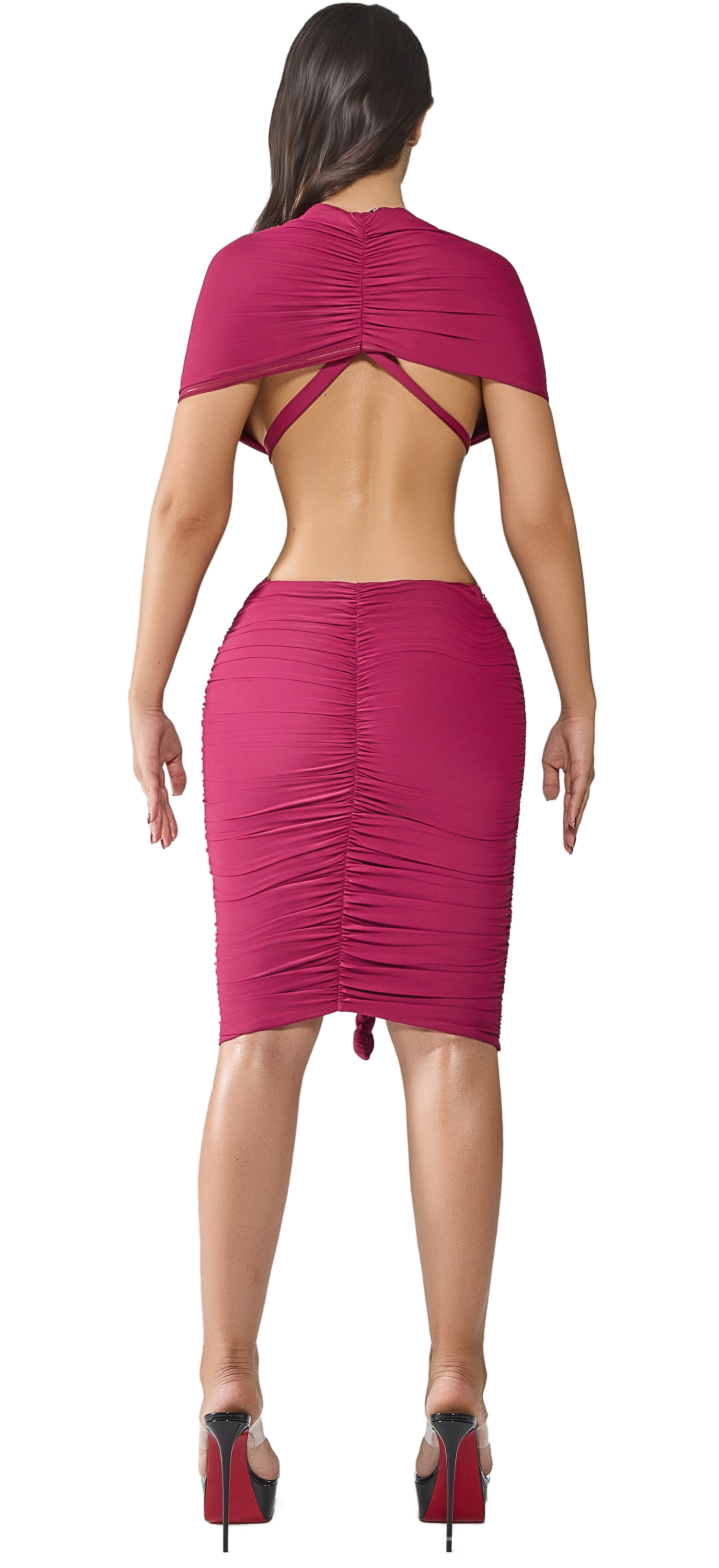 GAIA PLUM ROPE MIDI DRESS