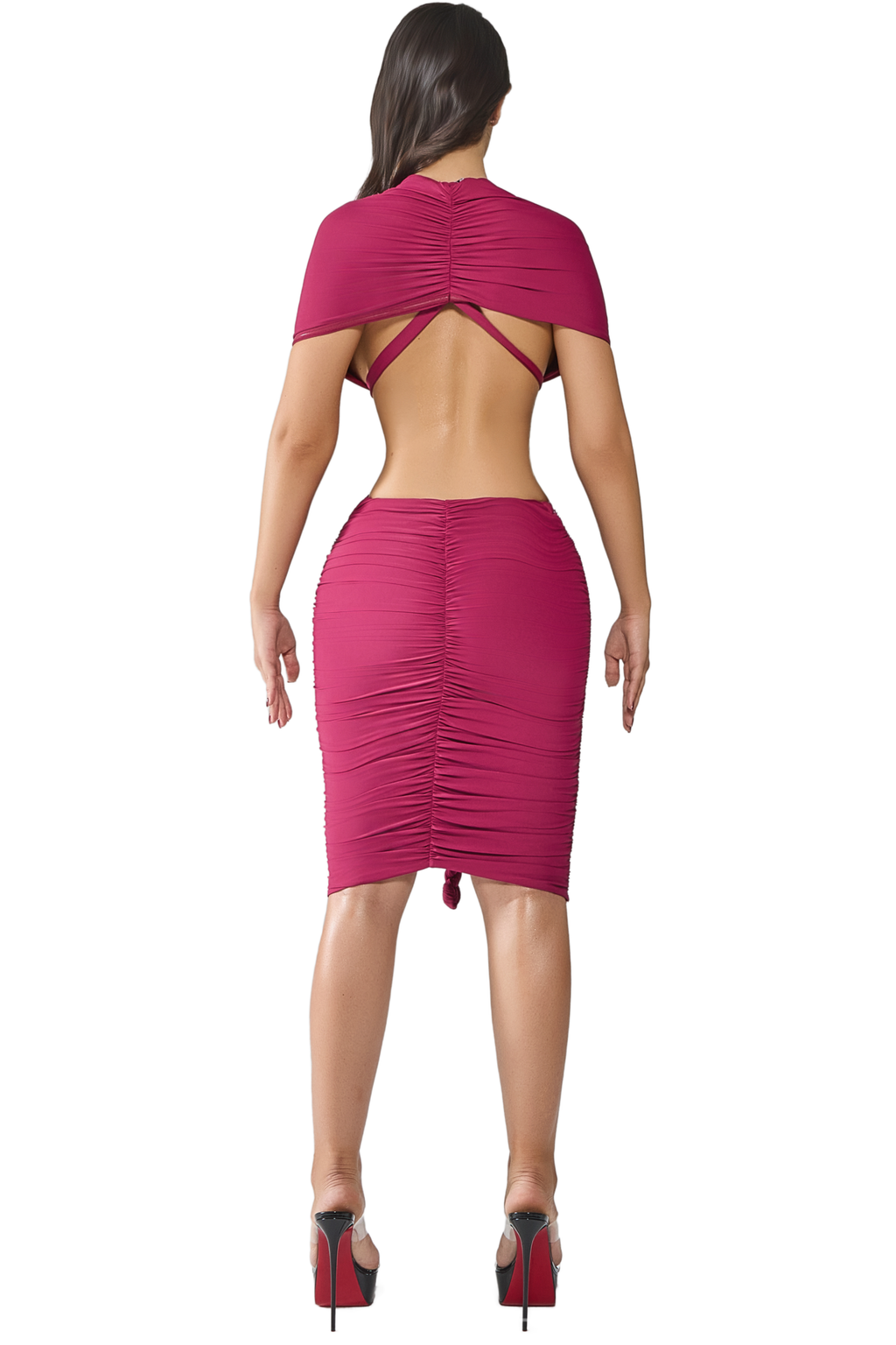 GAIA PLUM ROPE MIDI DRESS