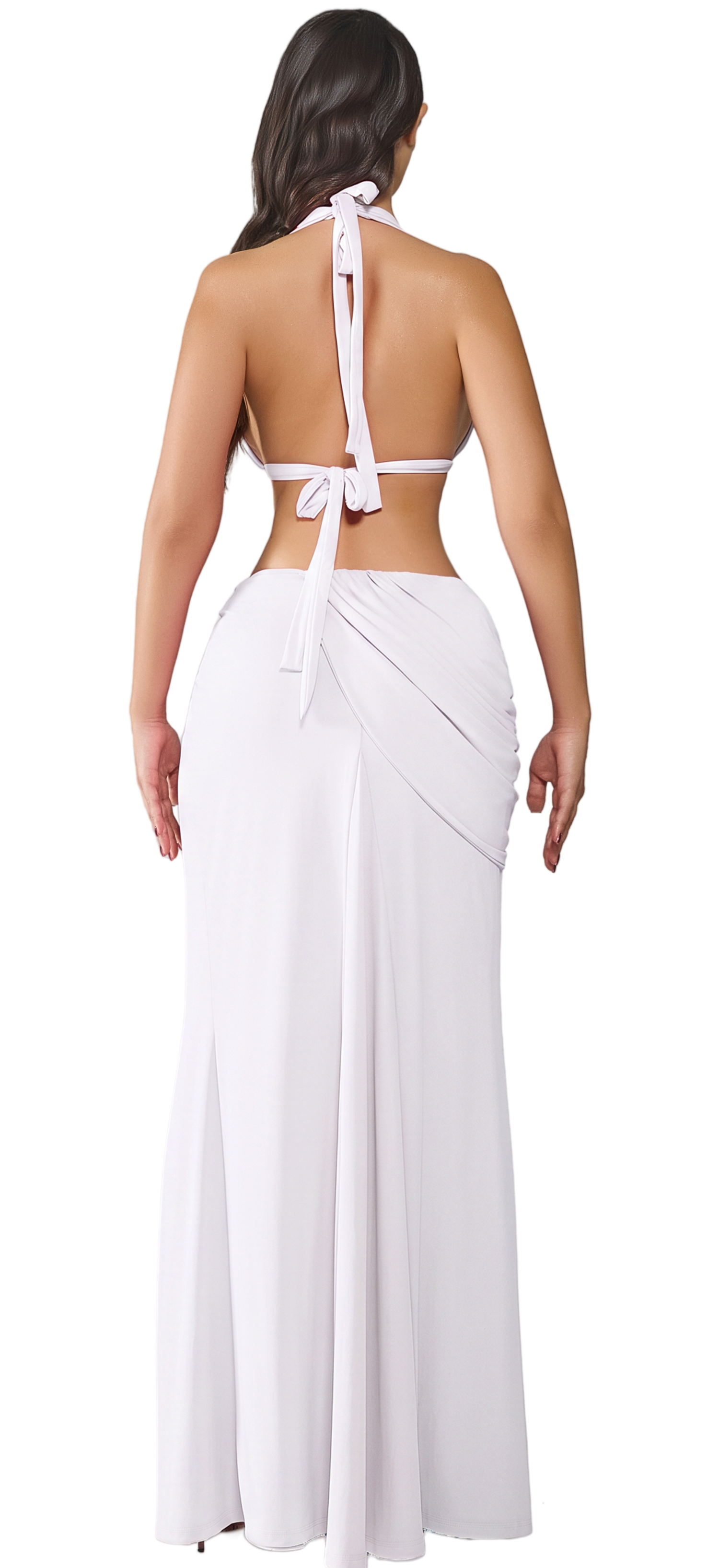 ST BARTH'S BLANCO PLUNGE DRESS
