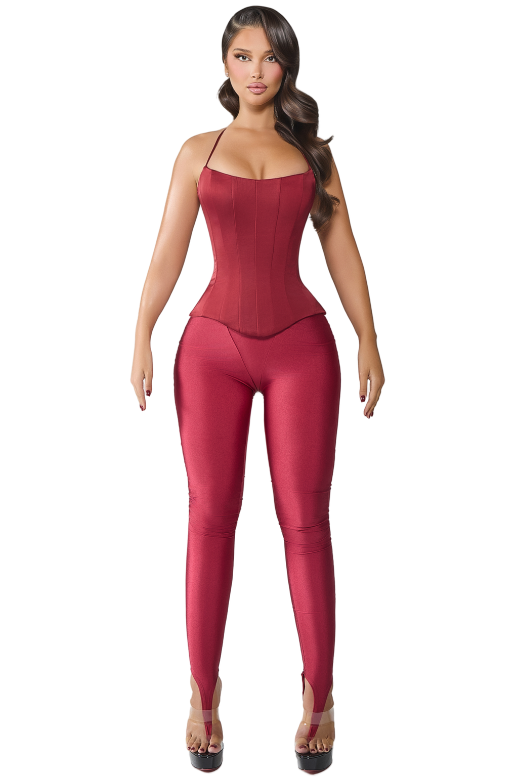 TOKYO BORDEAUX STIRRUP LEGGINGS