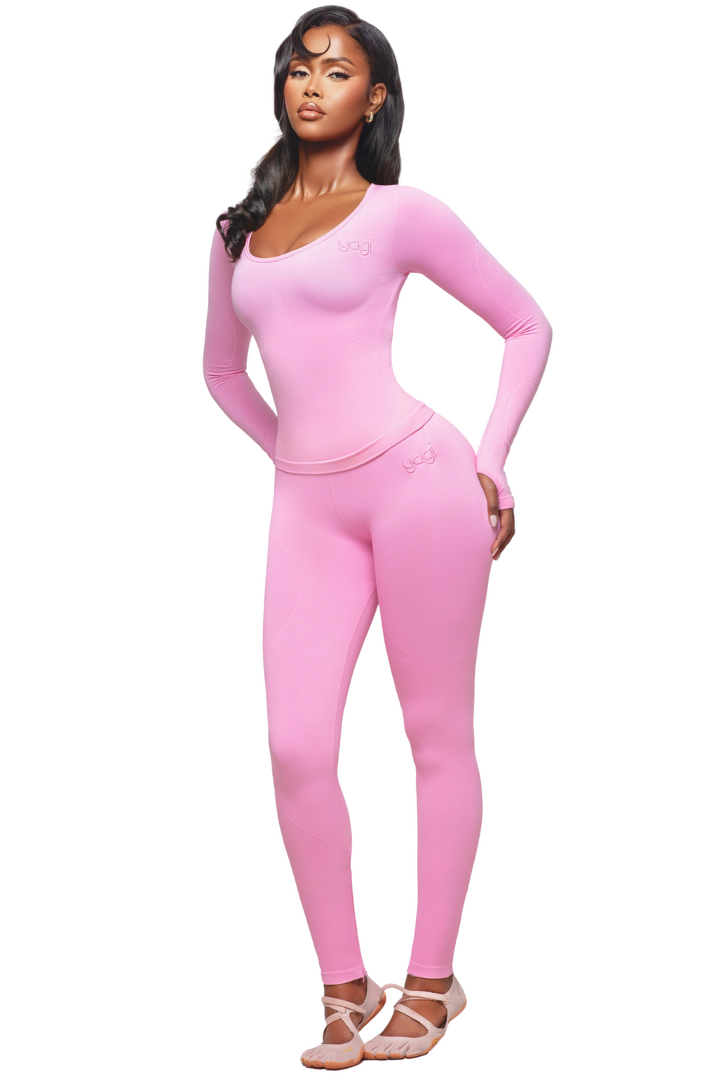 SCULPT BLUSH LONG SLEEVE TOP