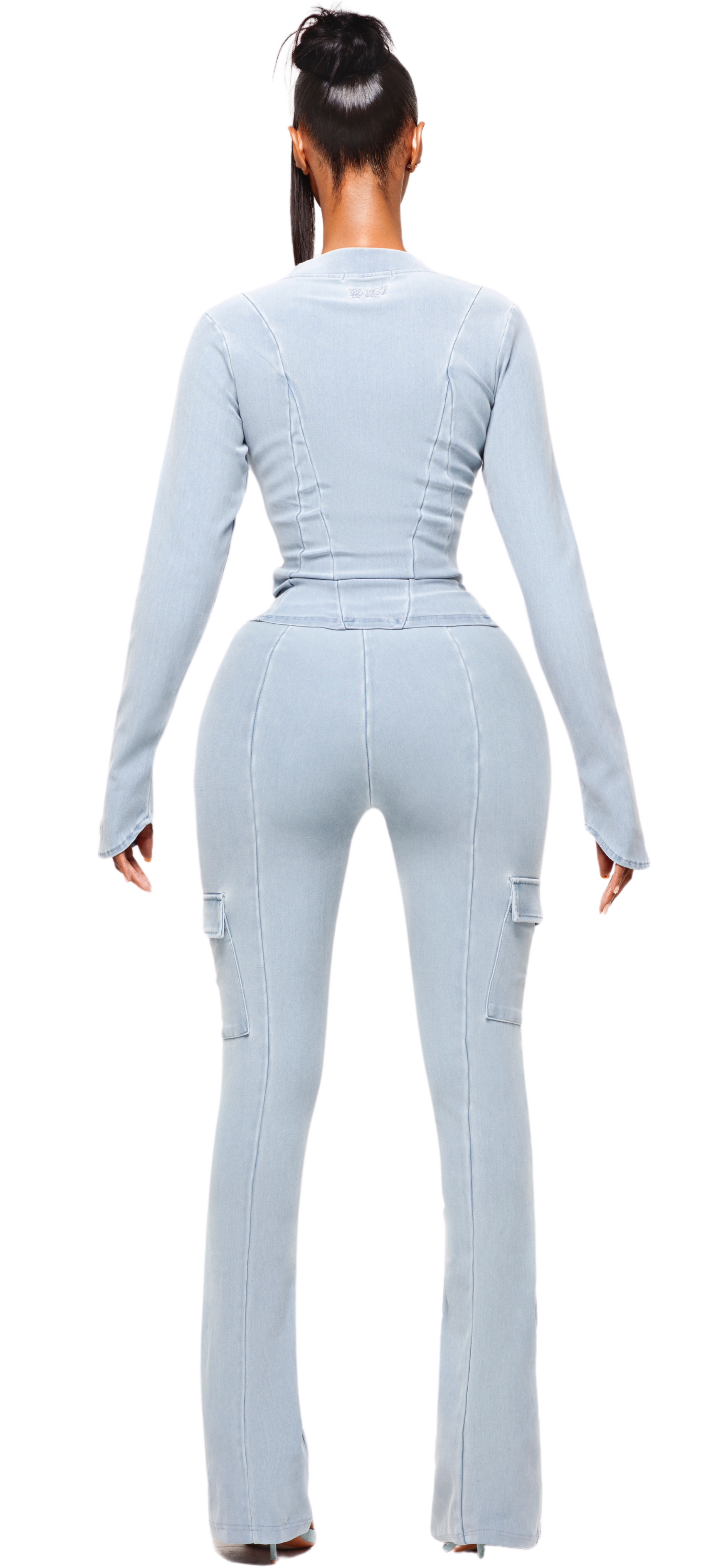 SAORI SKY DENIM LONG SLEEVE TOP
