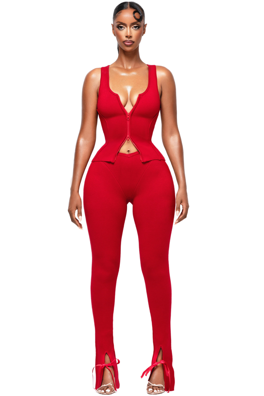 RIOT SLEEVELESS ZIP UP TOP