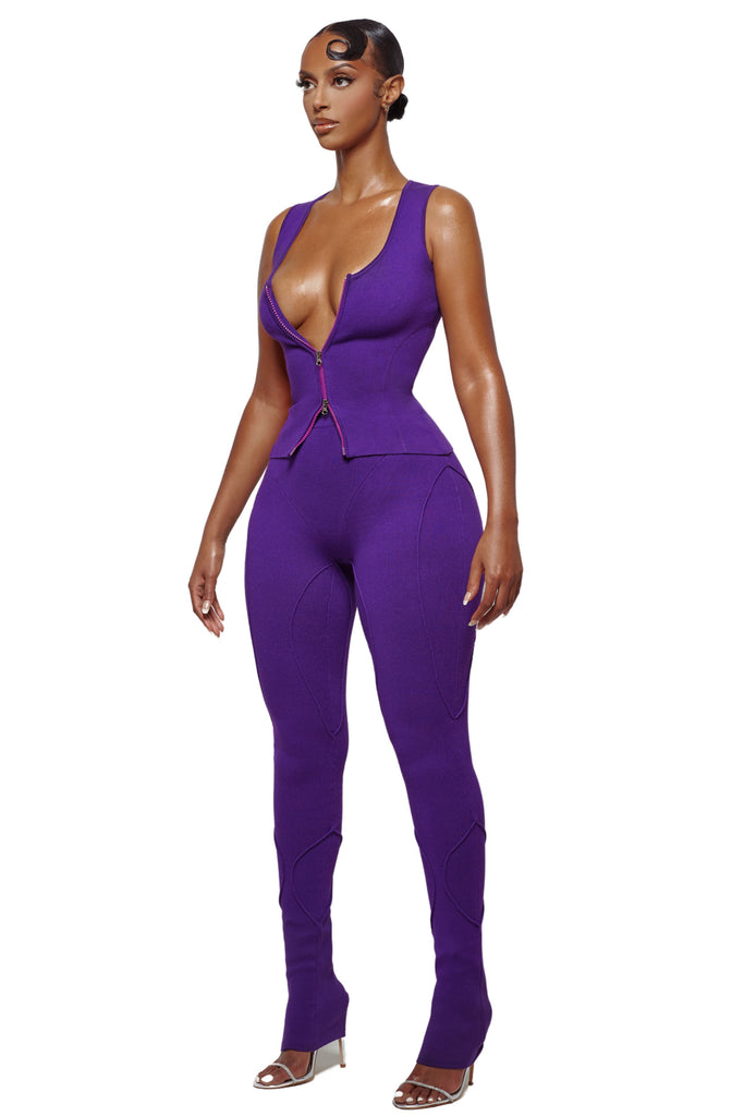 VOSERY Long Sleeve Bodysuits for Women, Purple Glitter