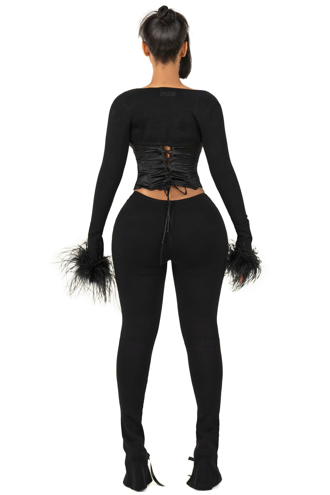 ZAYRE CROPPED FEATHER SLEEVES