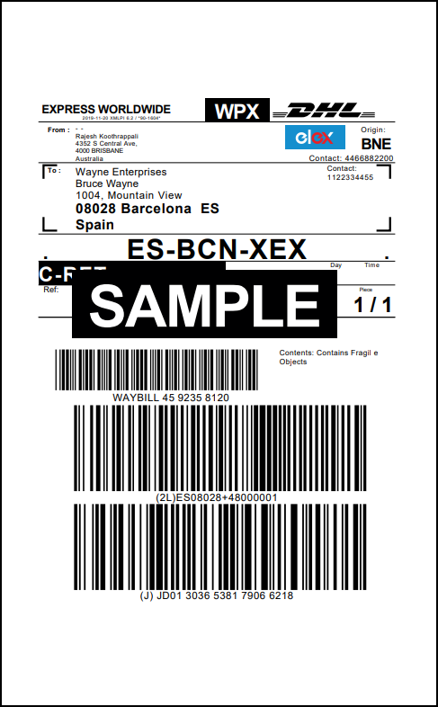 DHL RETURN LABEL