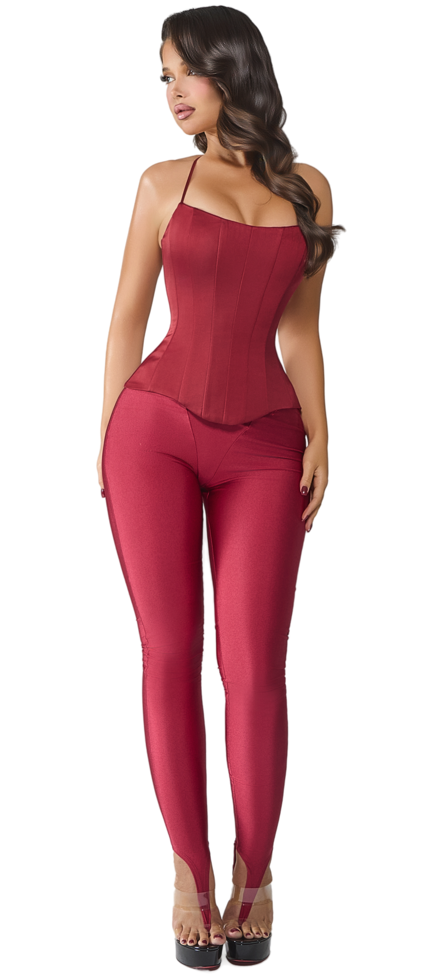 TOKYO BORDEAUX STIRRUP LEGGINGS