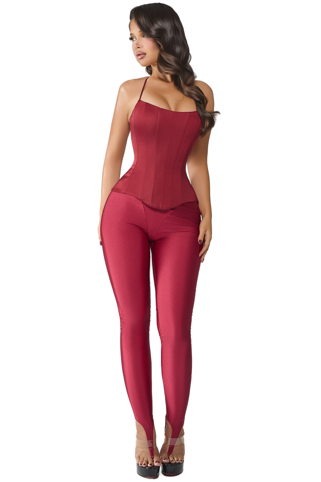 TOKYO BORDEAUX STIRRUP LEGGINGS